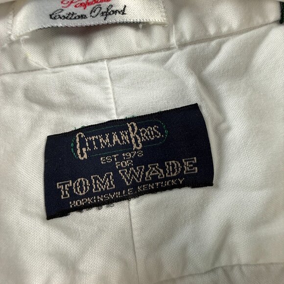 Gitman Bros Oxford Pinpoint Button-Down USA 17.5 Cotton Short Sleeve White - Picture 8 of 12